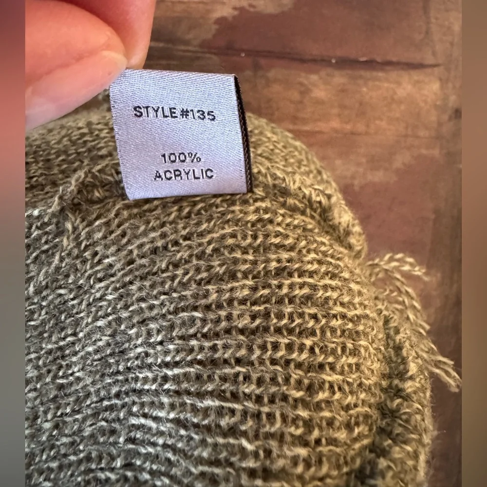 Nantucket Island logo olive‎ green winter pom pom beanie hat unisex men women OS